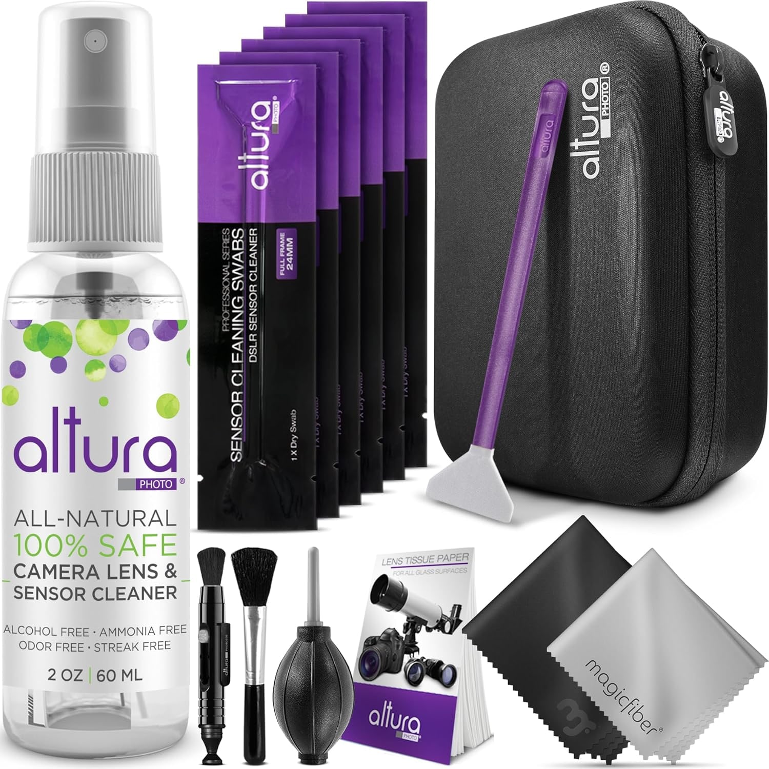 Full Frame Camera Cleaning Kit with Sensor Swabs and Hard Case