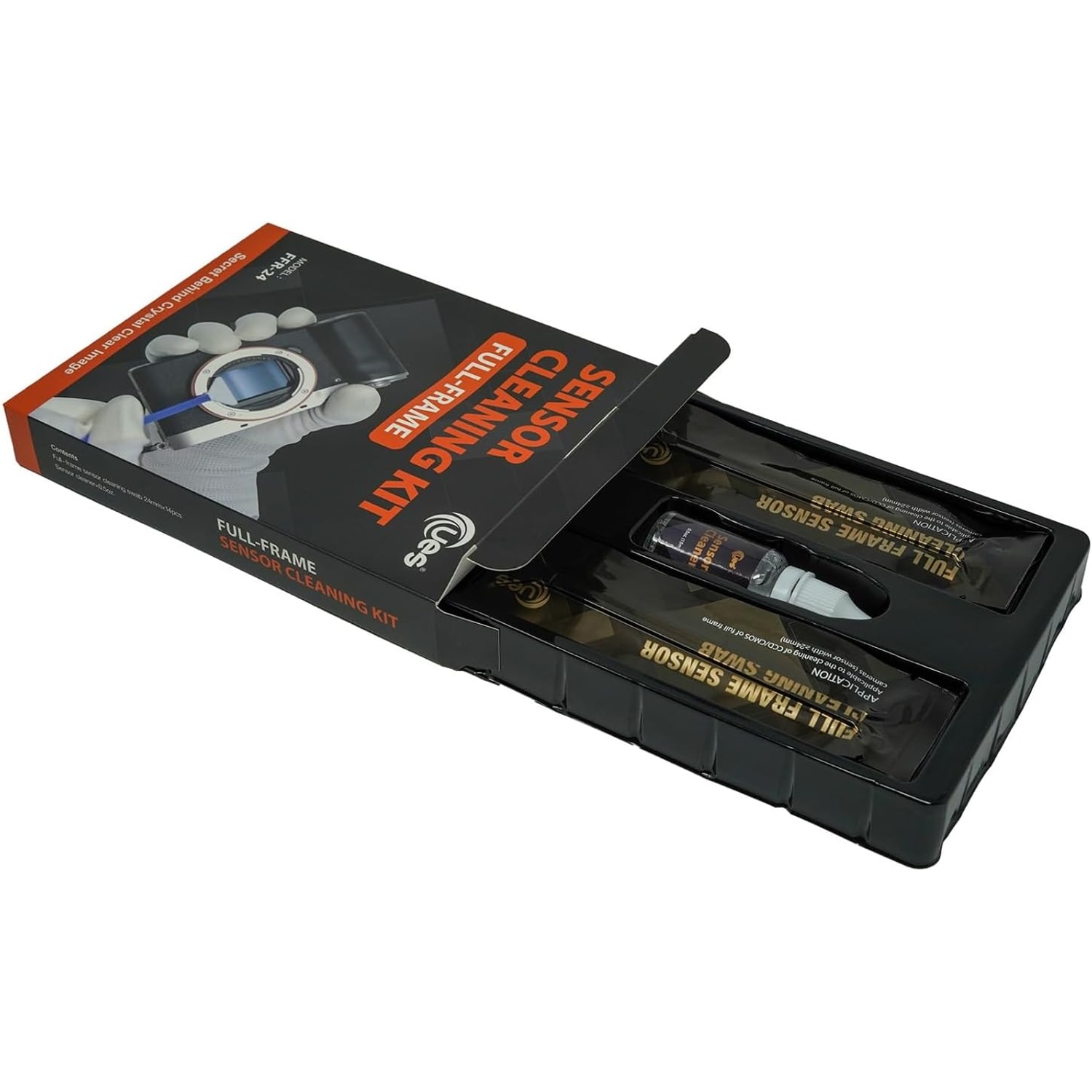 Full-Frame Camera Sensor Cleaning Kit (14 Swabs + 15ml Cleaner)