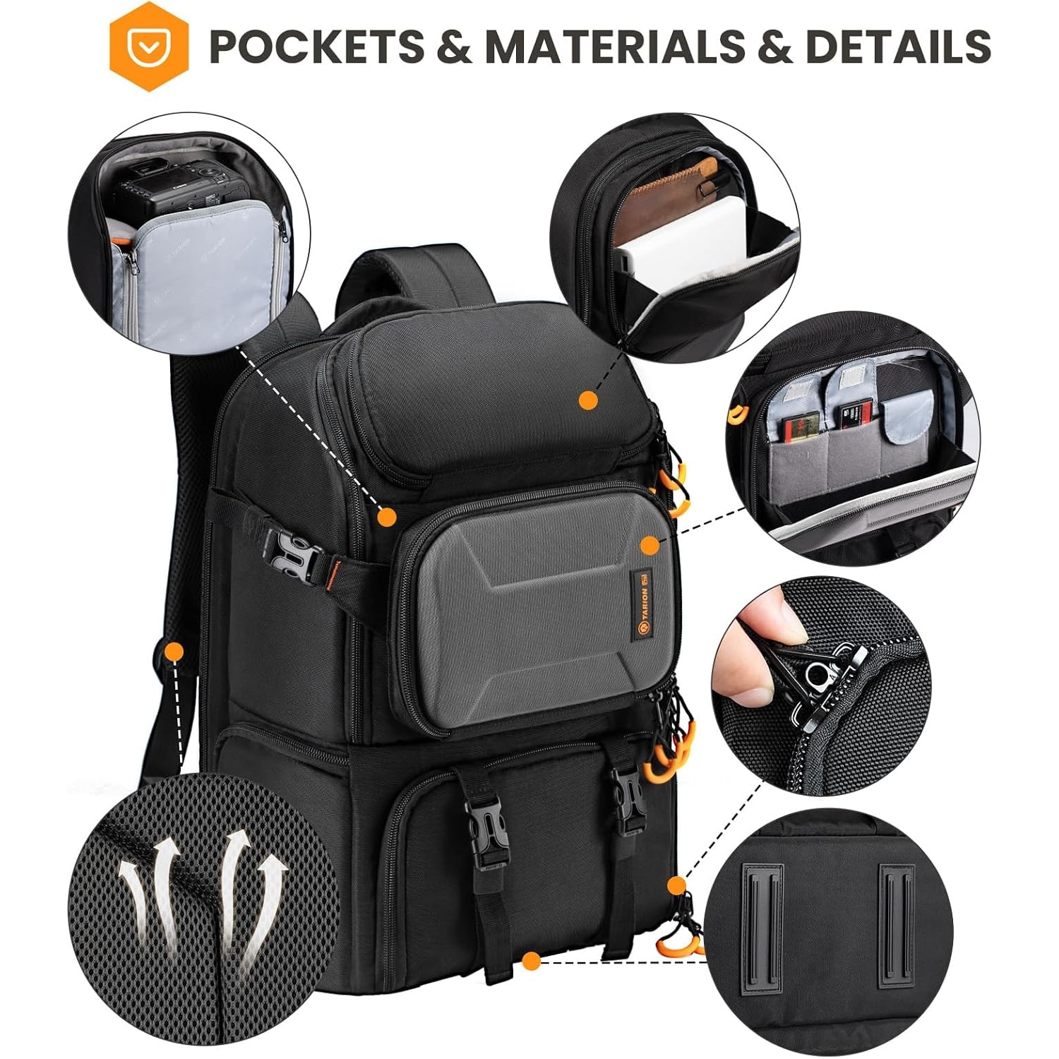 15L Camera Backpack with Side Access and Rain Cover