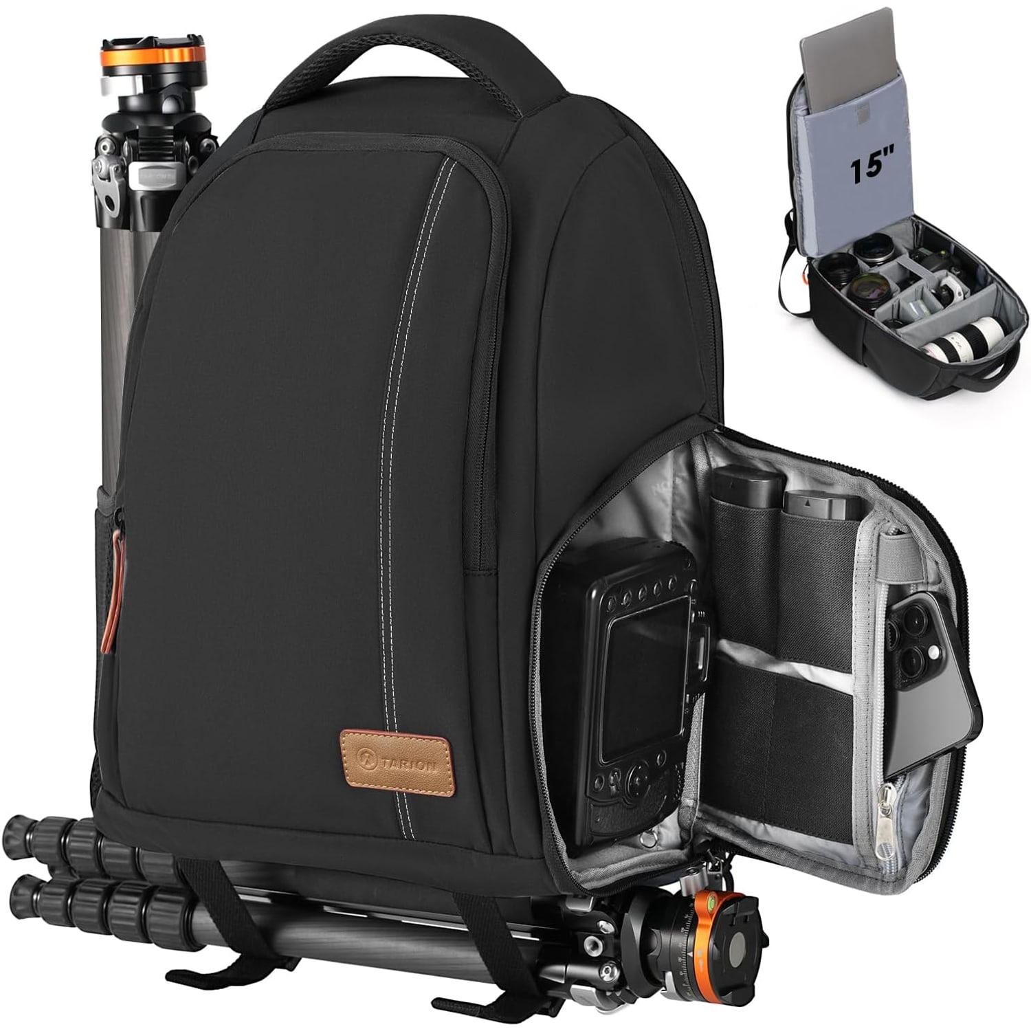 Compact Camera Backpack with 15-Inch Laptop Sleeve: image 1