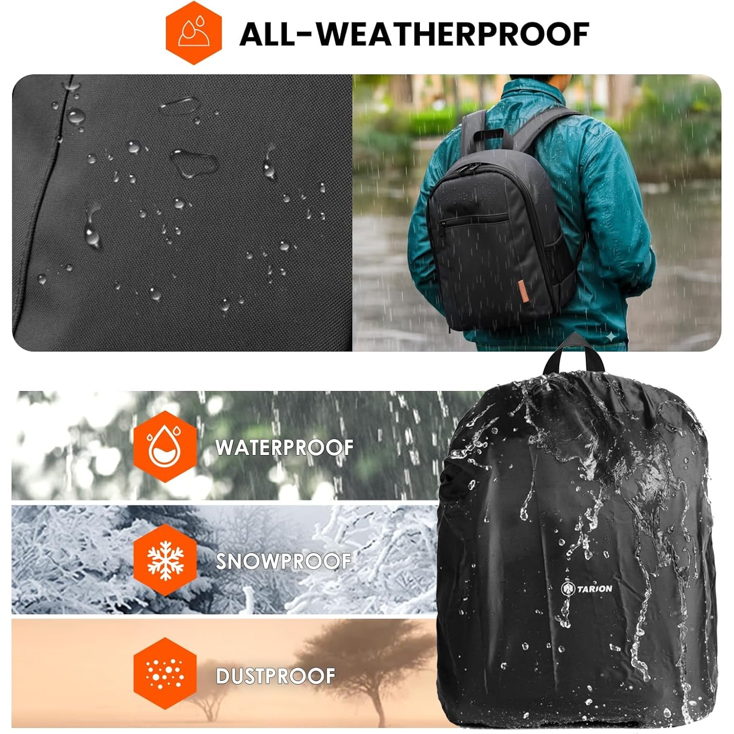 Small Camera Backpack with Rain Cover: image 5