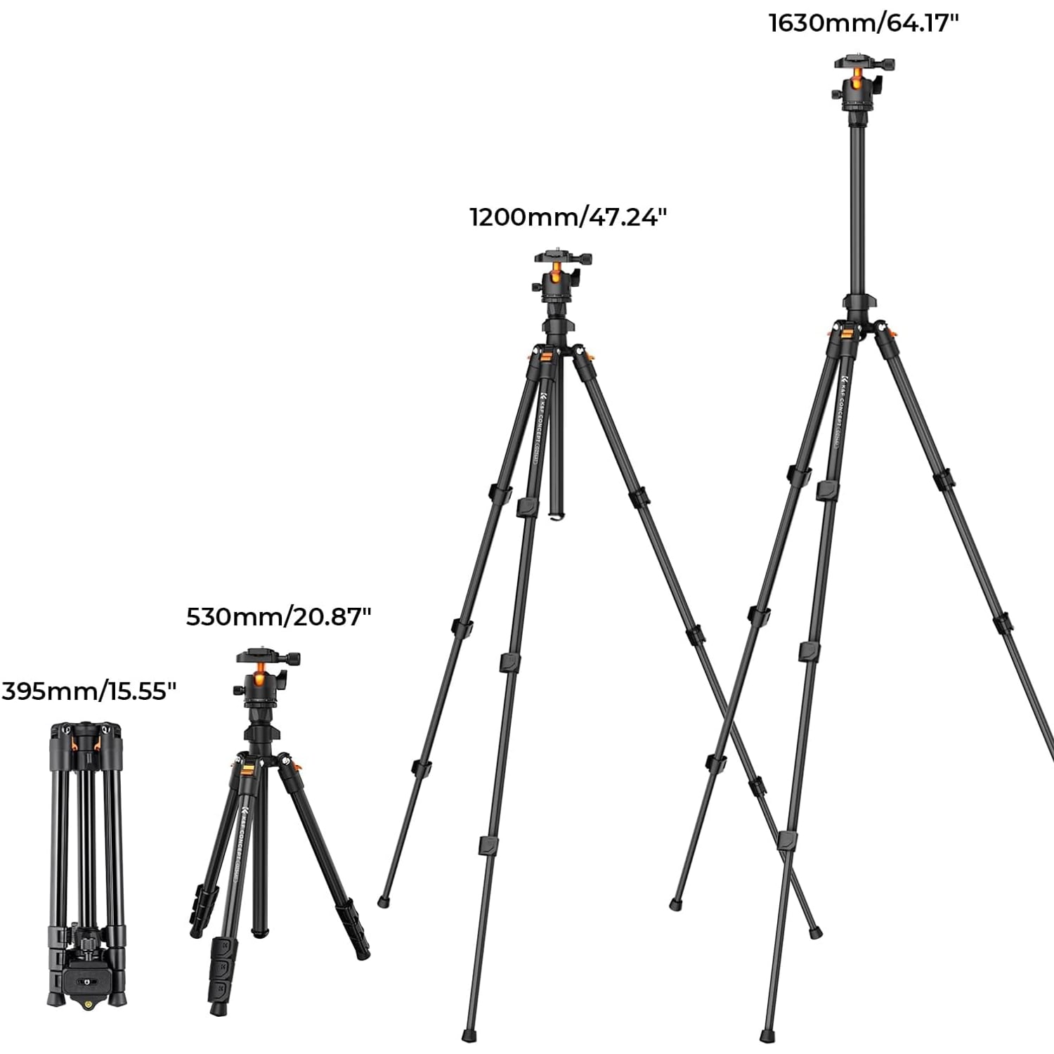 64 Inch Aluminum Travel Tripod with 36mm Ball Head