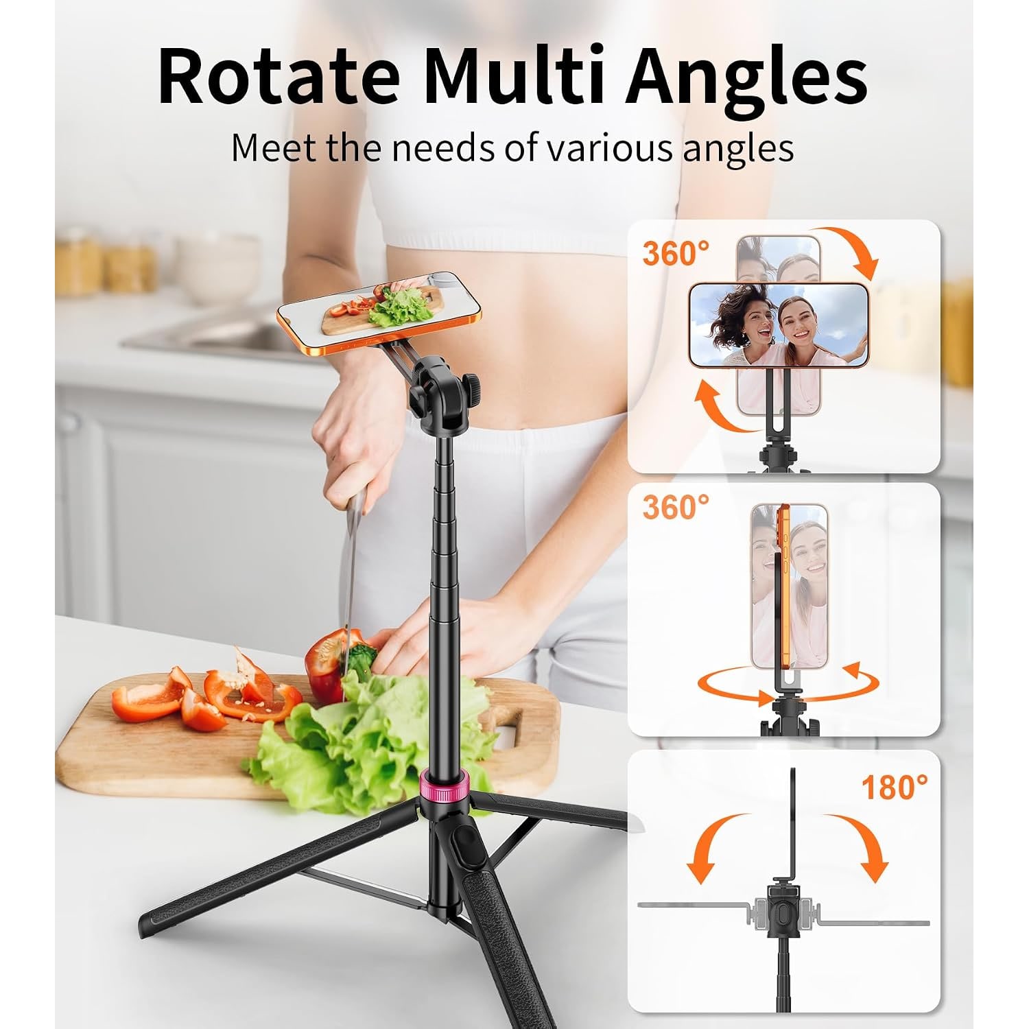 69 Inch Magnetic Phone Tripod and Selfie Stick with Remote