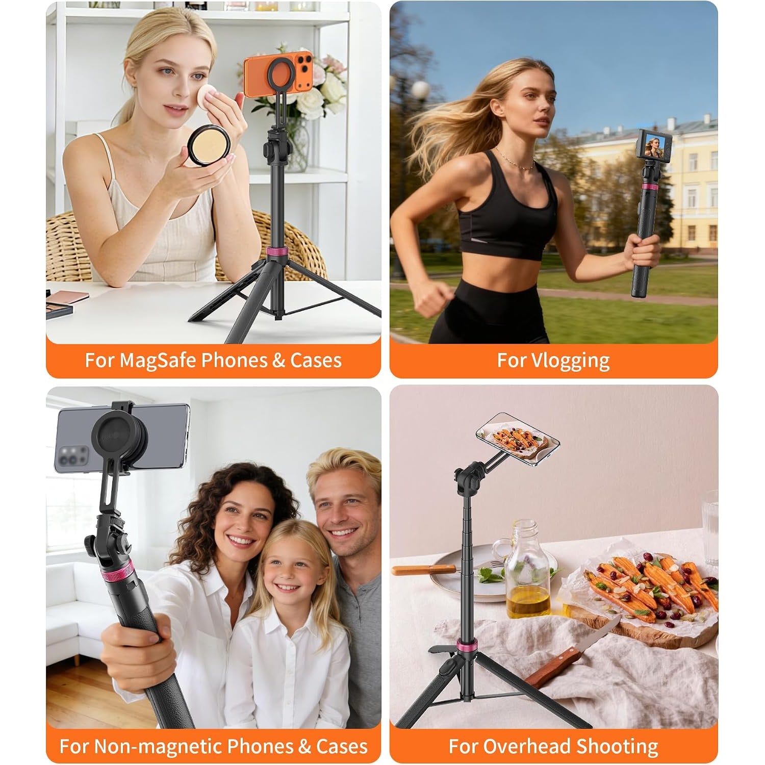 69 Inch Magnetic Phone Tripod and Selfie Stick with Remote: image 8