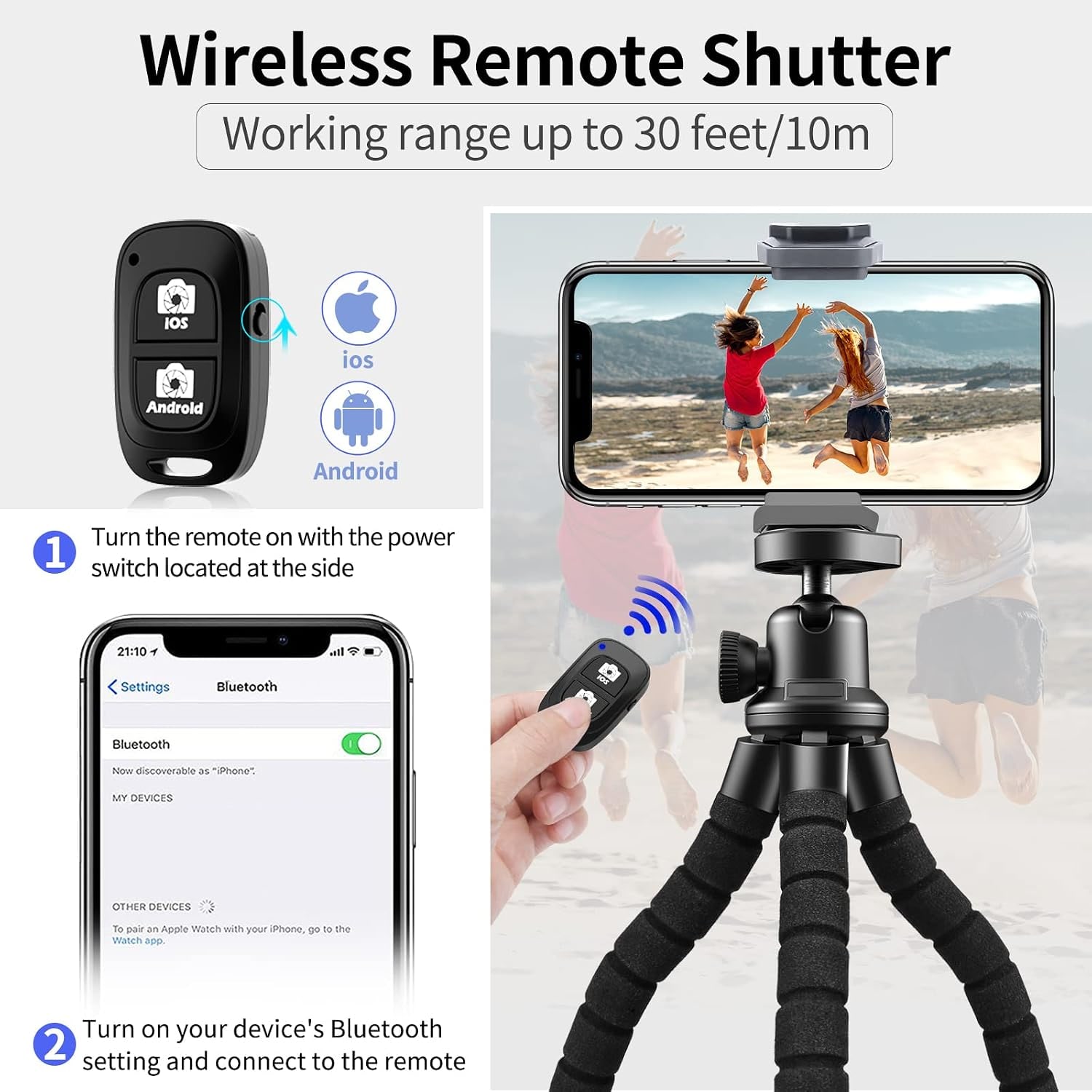 Mini Phone Tripod with Wireless Remote