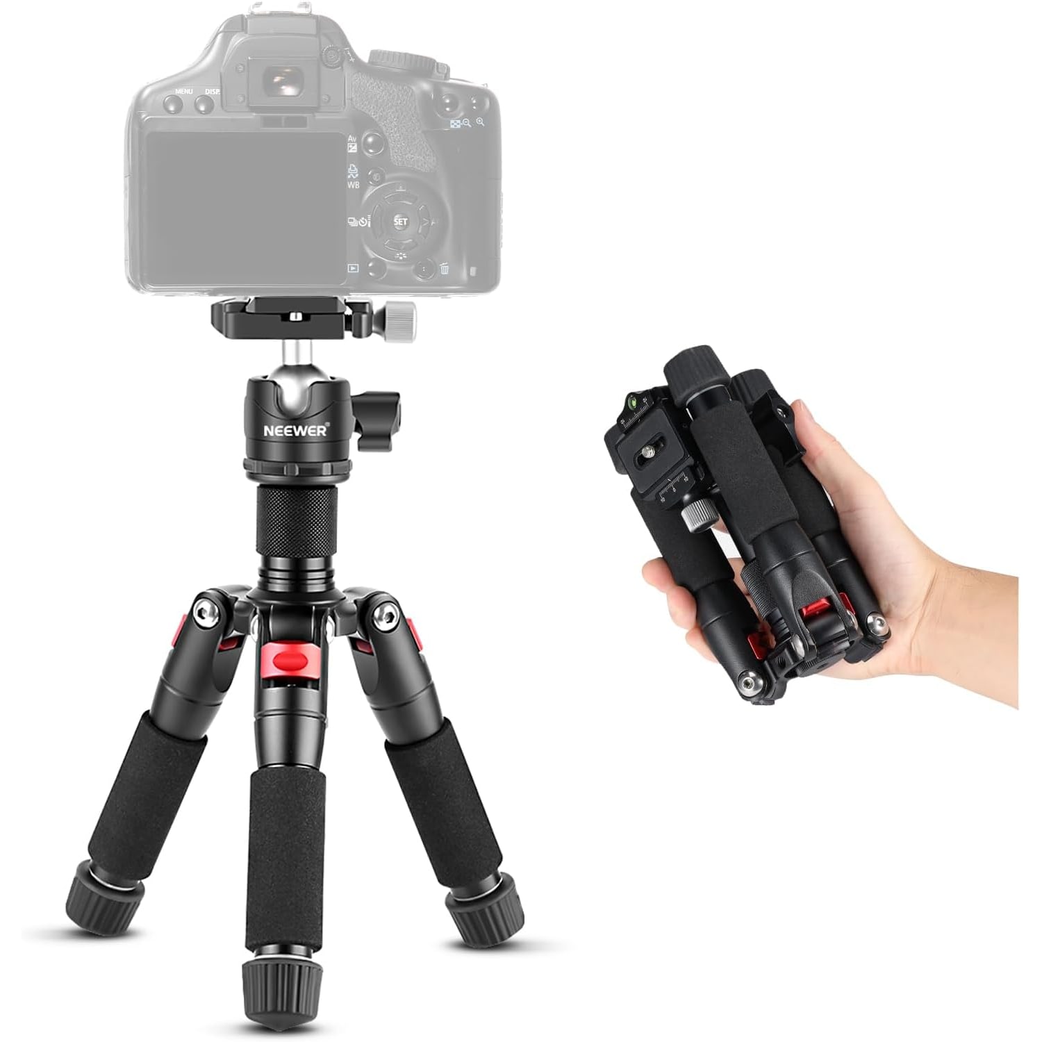 Mini Tabletop Tripod, 20 Inch Adjustable Desktop Camera Stand
