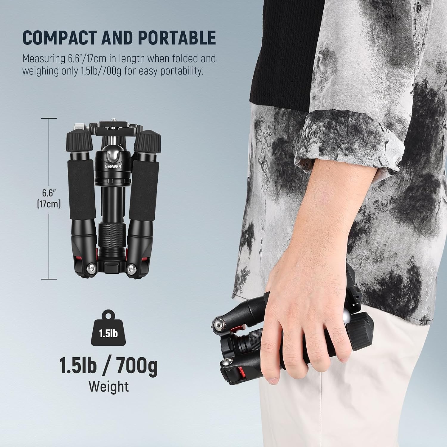 Mini Tabletop Tripod, 20 Inch Adjustable Desktop Camera Stand: image 7