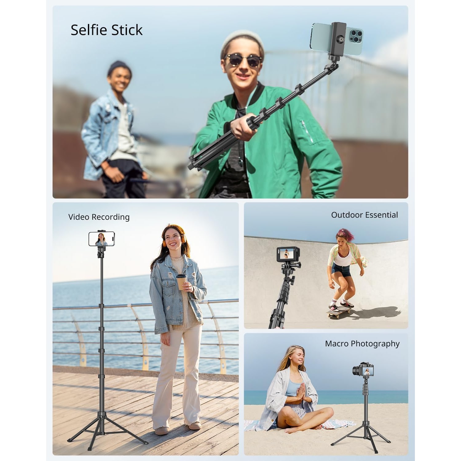 62-Inch Phone Tripod and Selfie Stick with Wireless Remote