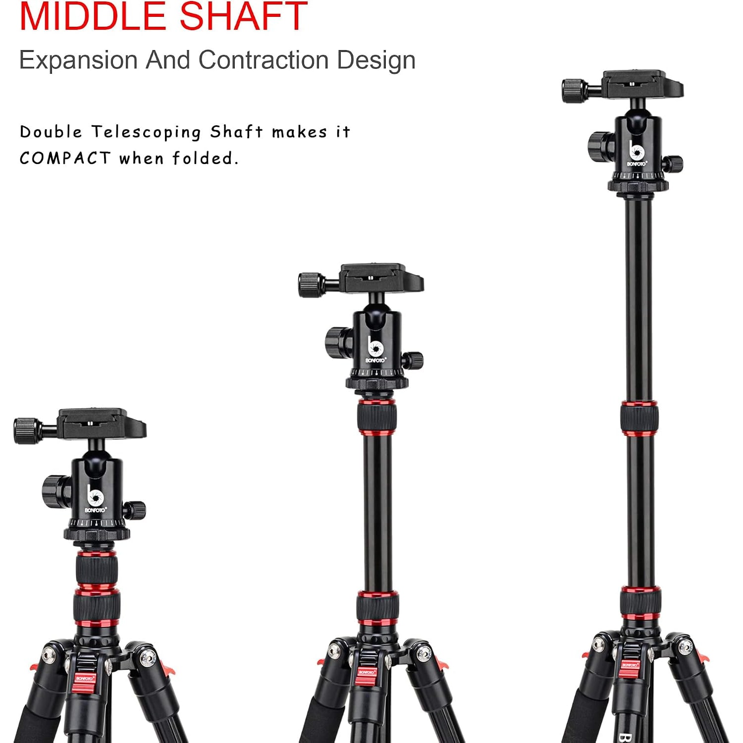 Travel Camera Tripod with Aluminum Legs and Ball Head