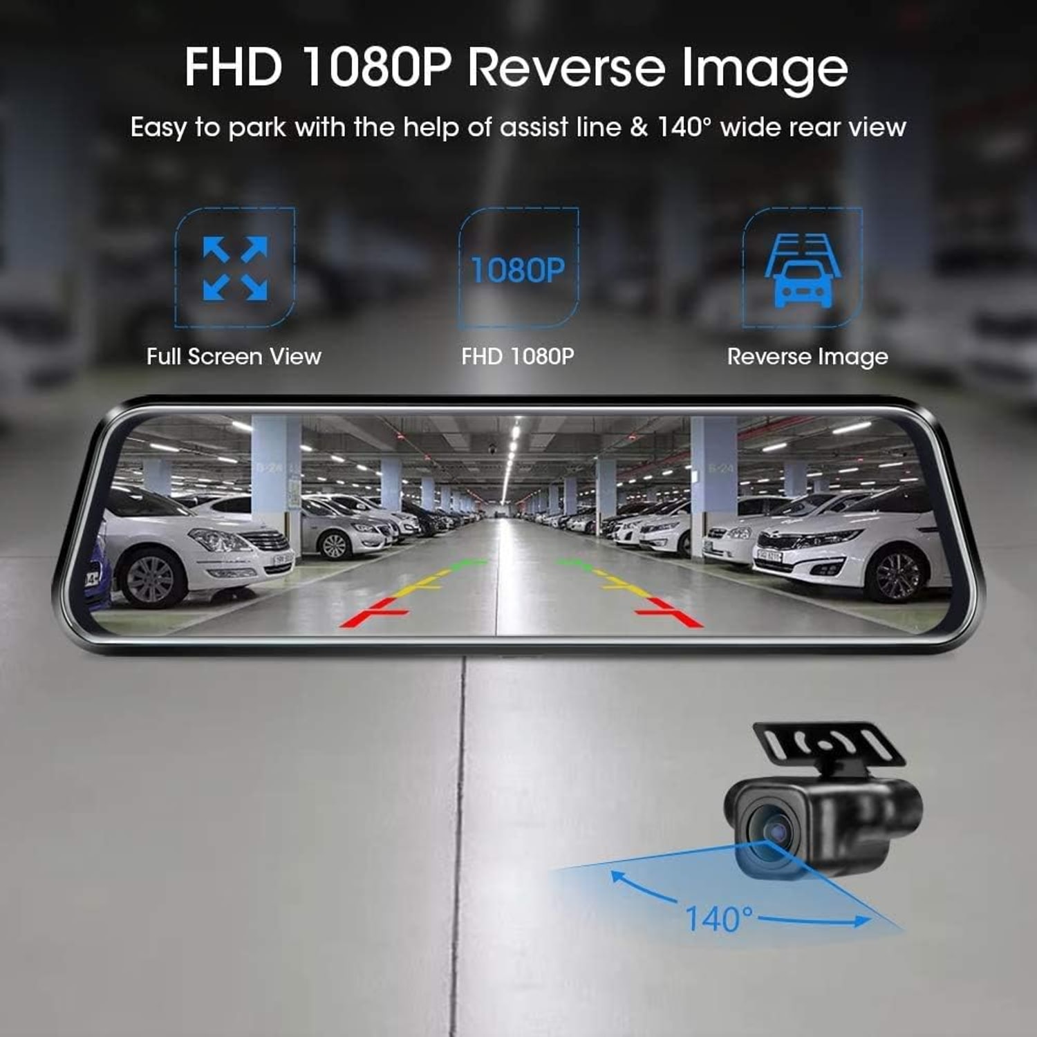10 Inch Mirror Dash Cam with Front and Rear Cameras: image 6