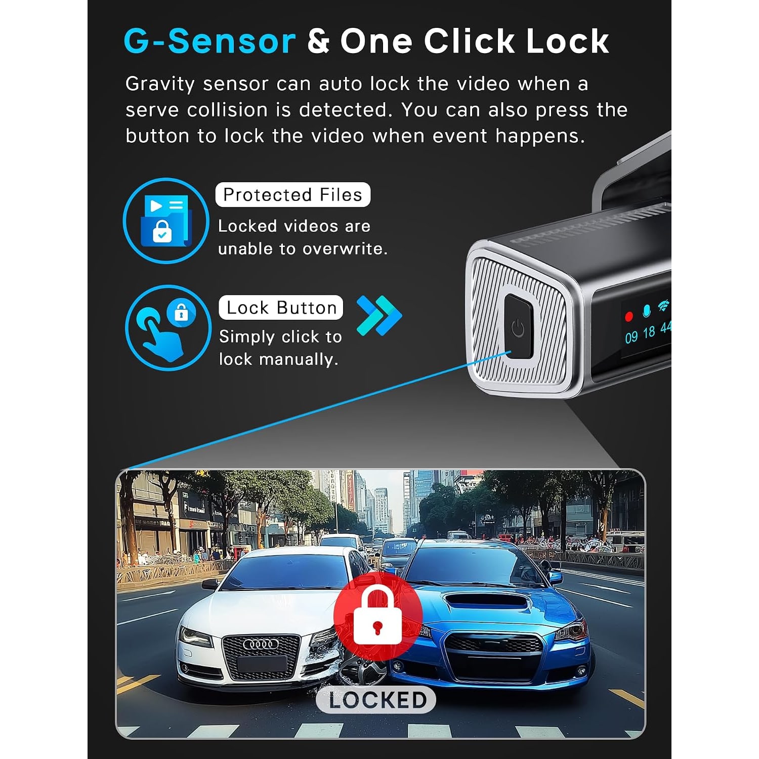 4K Front and Rear Dash Cam with 5GHz WiFi