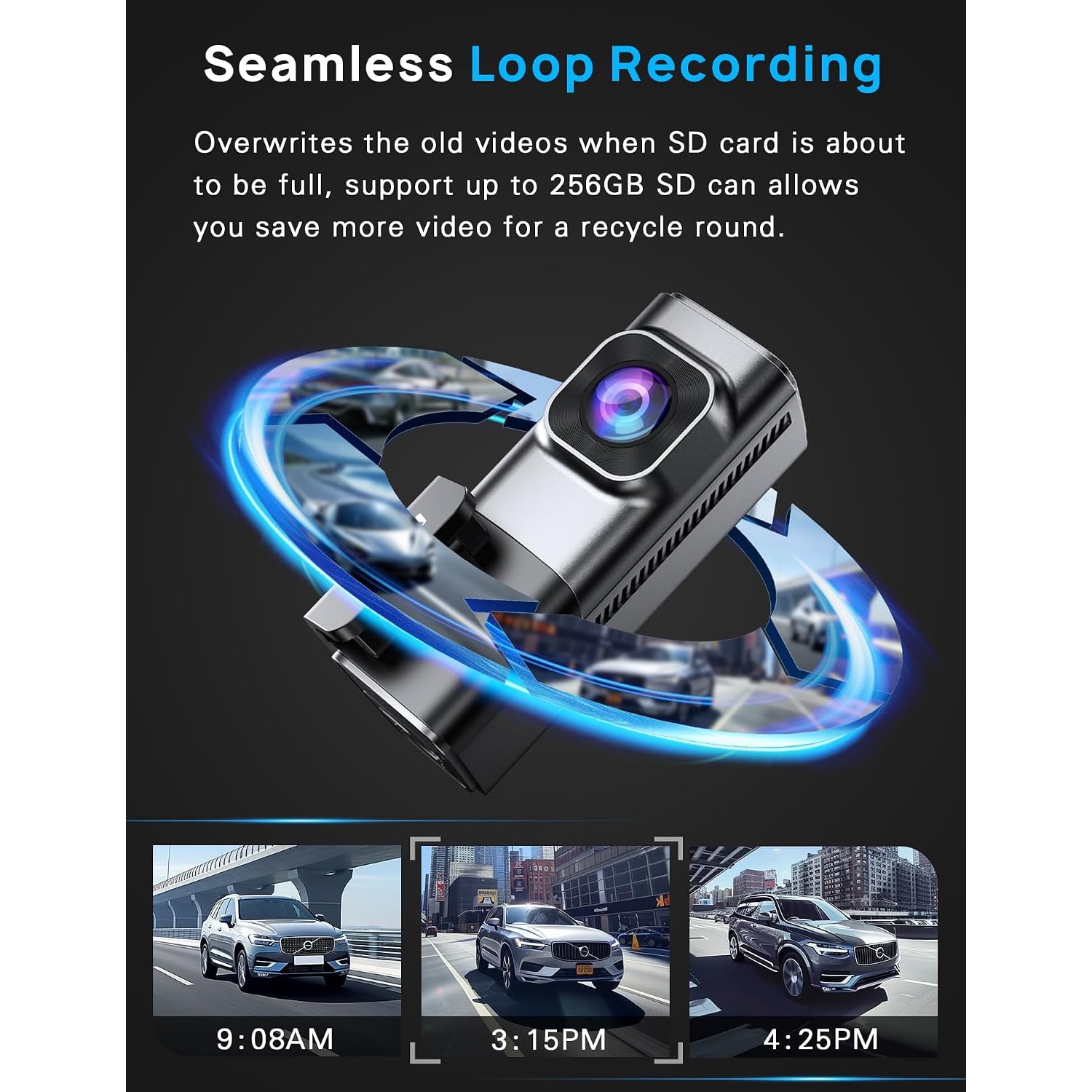 4K Front and Rear Dash Cam with 5GHz WiFi