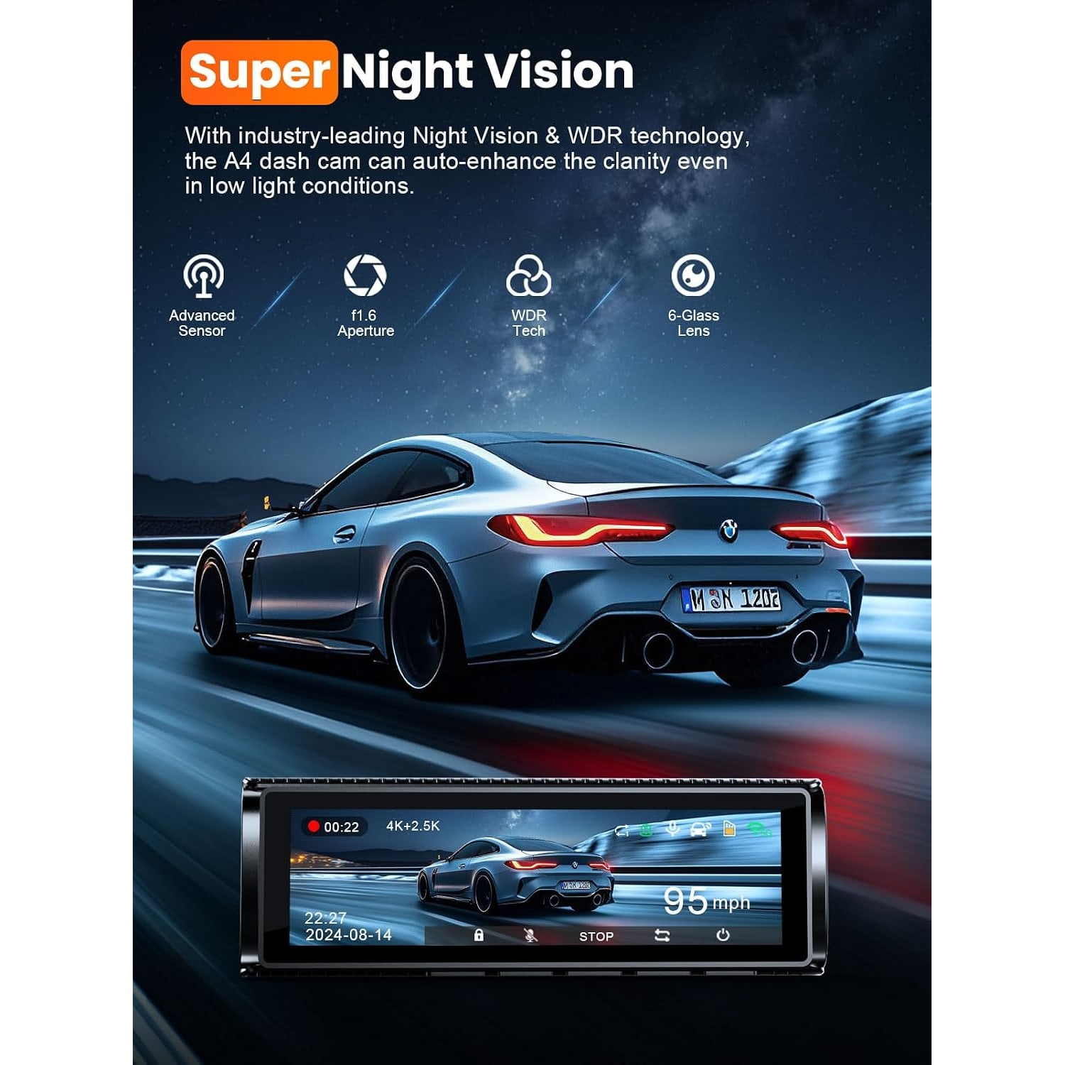 4K Dual Dash Cam with GPS and 64GB Card: image 7