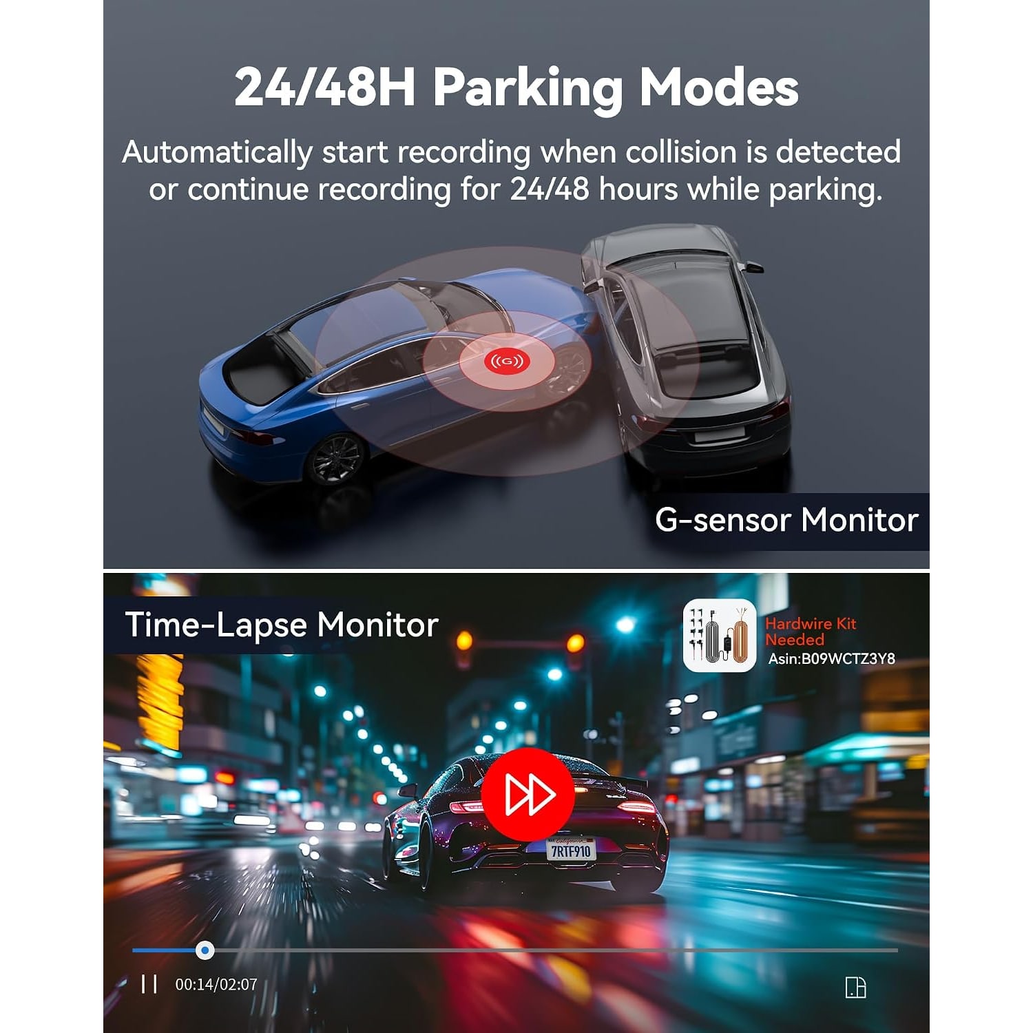 4K Front and Rear Dash Cam with 5.8GHz WiFi and GPS: image 7