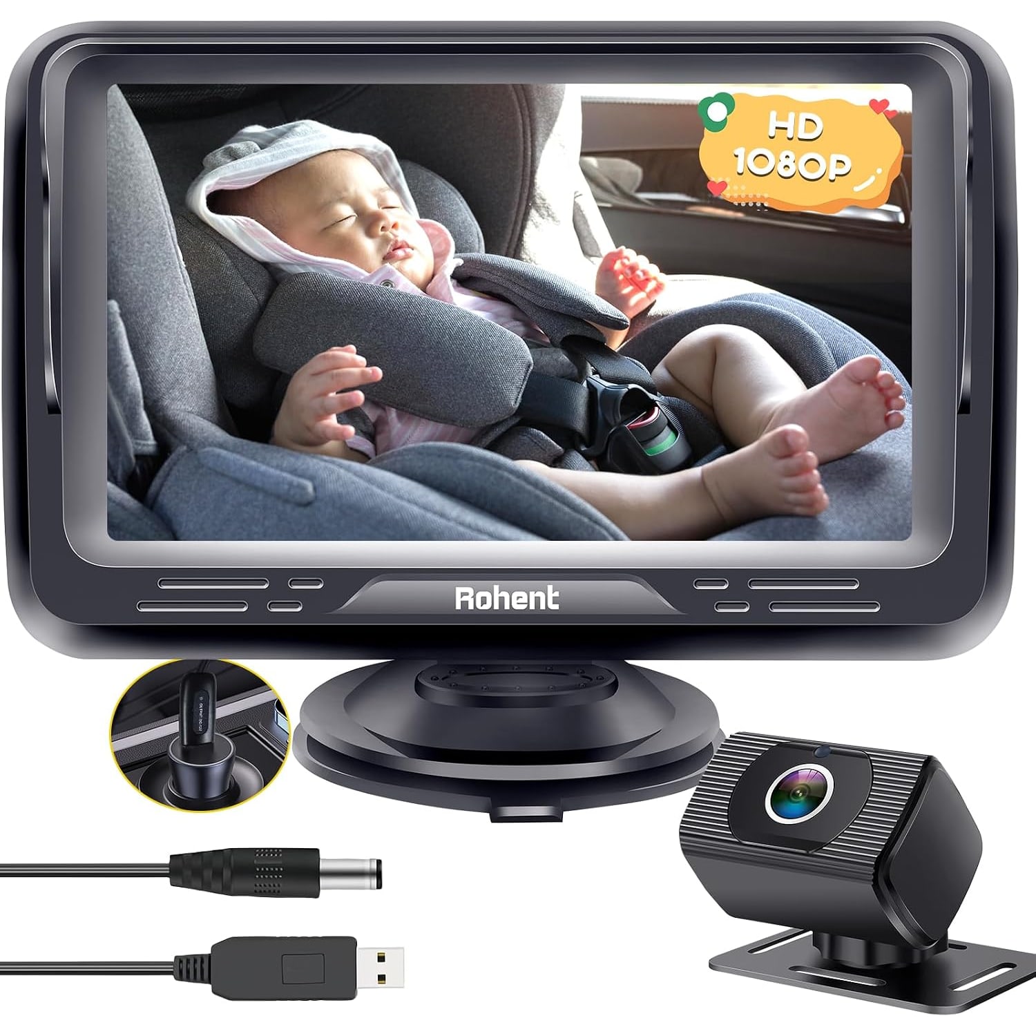 1080P Baby Car Camera with 4.3 Inch Monitor