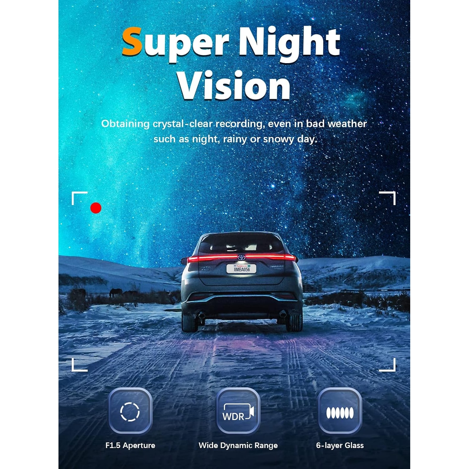 4K Front and Rear Dash Cam with WiFi and 64GB Card: image 7