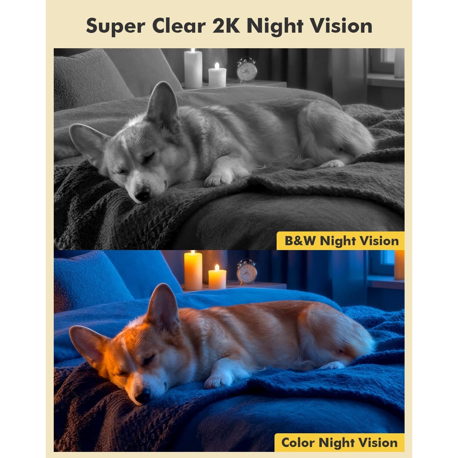 2K Indoor Camera with Dual-Band WiFi, 360 Degree Pan and Tilt (2-Pack)