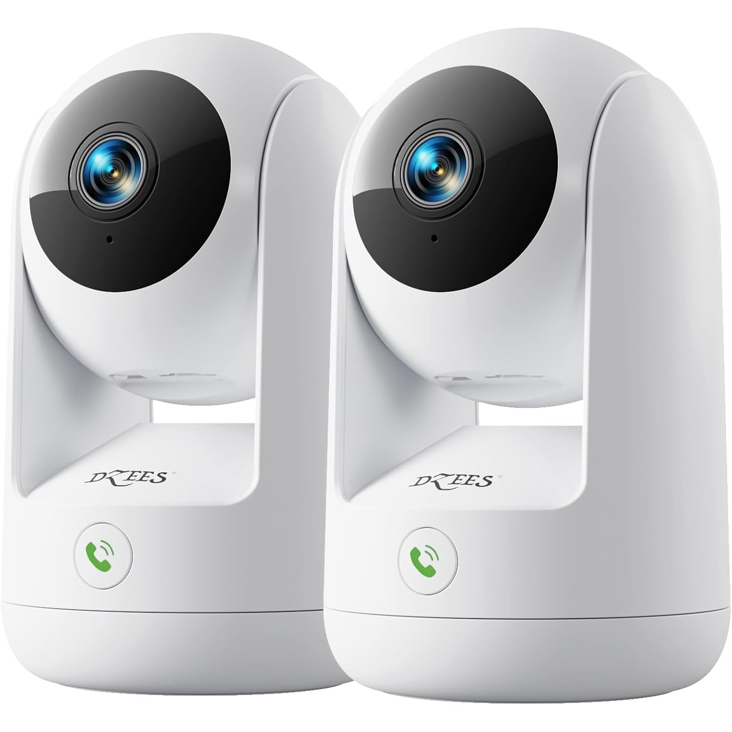 2K Indoor Camera with Dual-Band WiFi, 360 Degree Pan and Tilt (2-Pack)