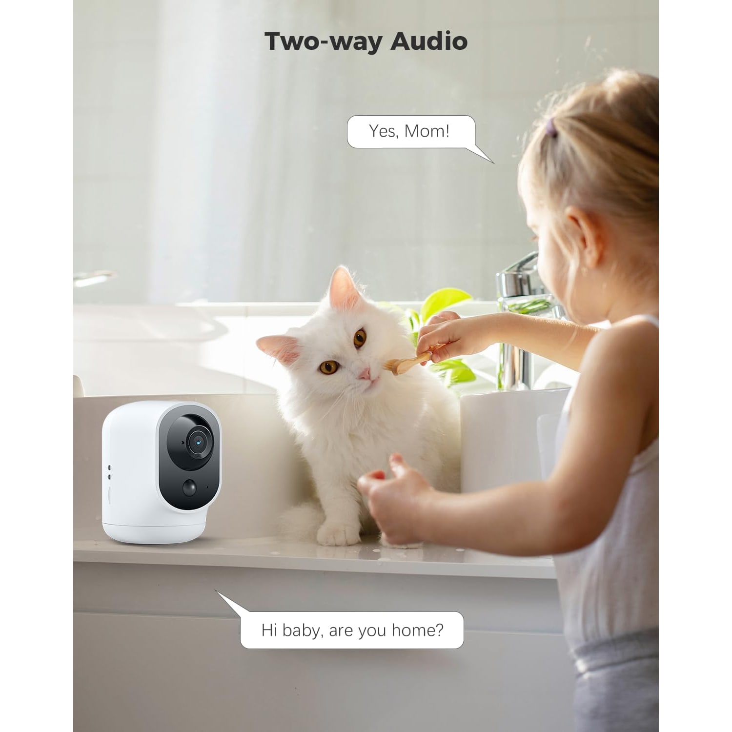 2K Battery Indoor Security Camera with Pan and Tilt