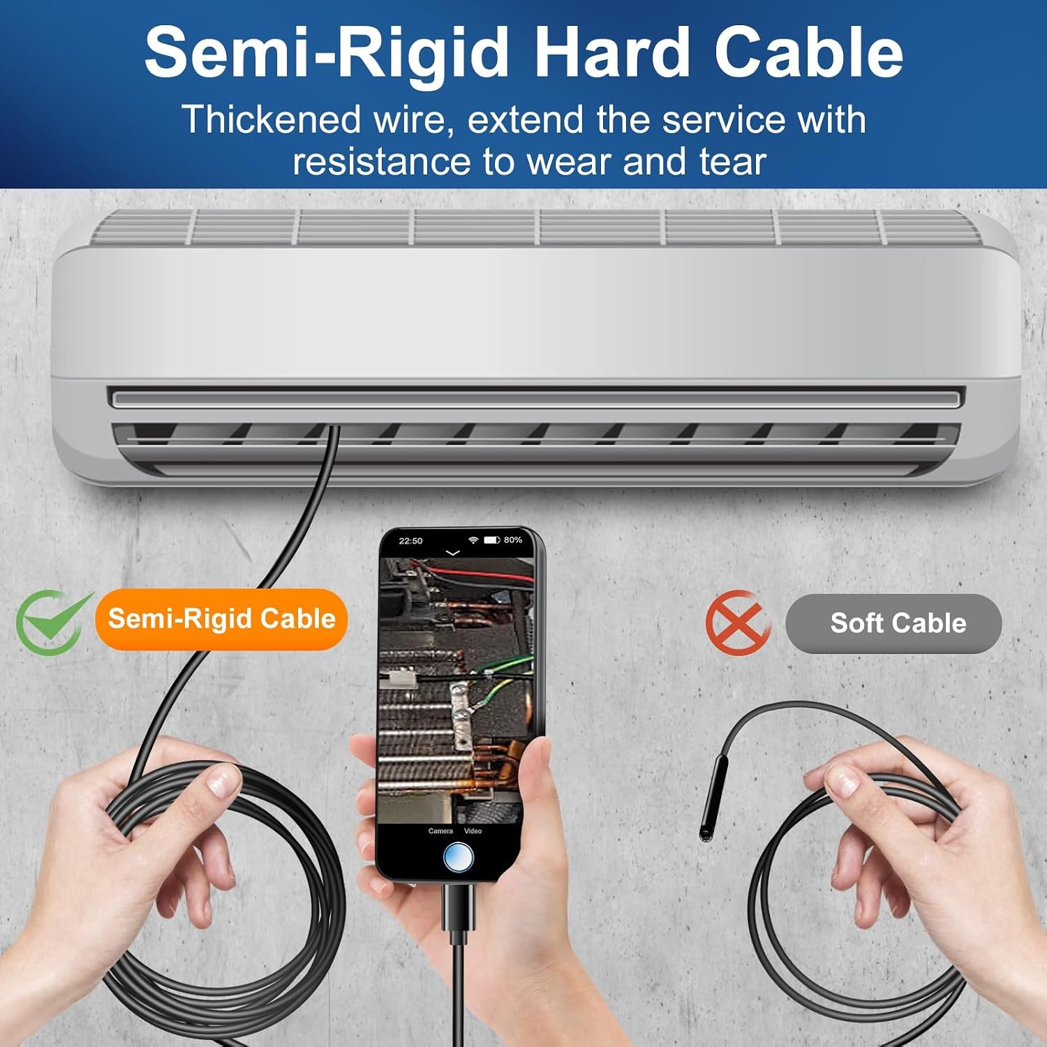 Dual Lens Endoscope Camera with 16.5 ft Semi-Rigid Cable: image 4