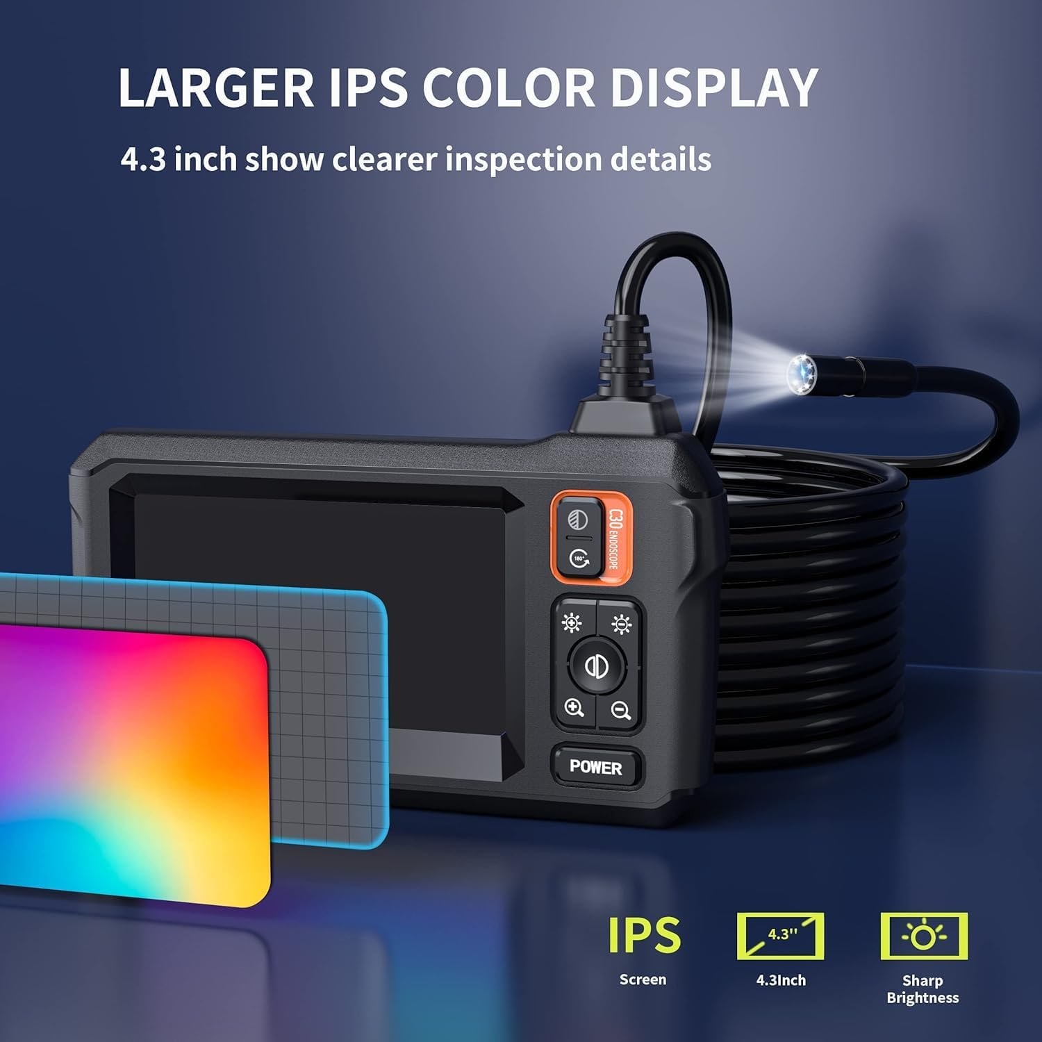 Endoscope Camera with 4.3 Inch Screen and LED Probe: image 6