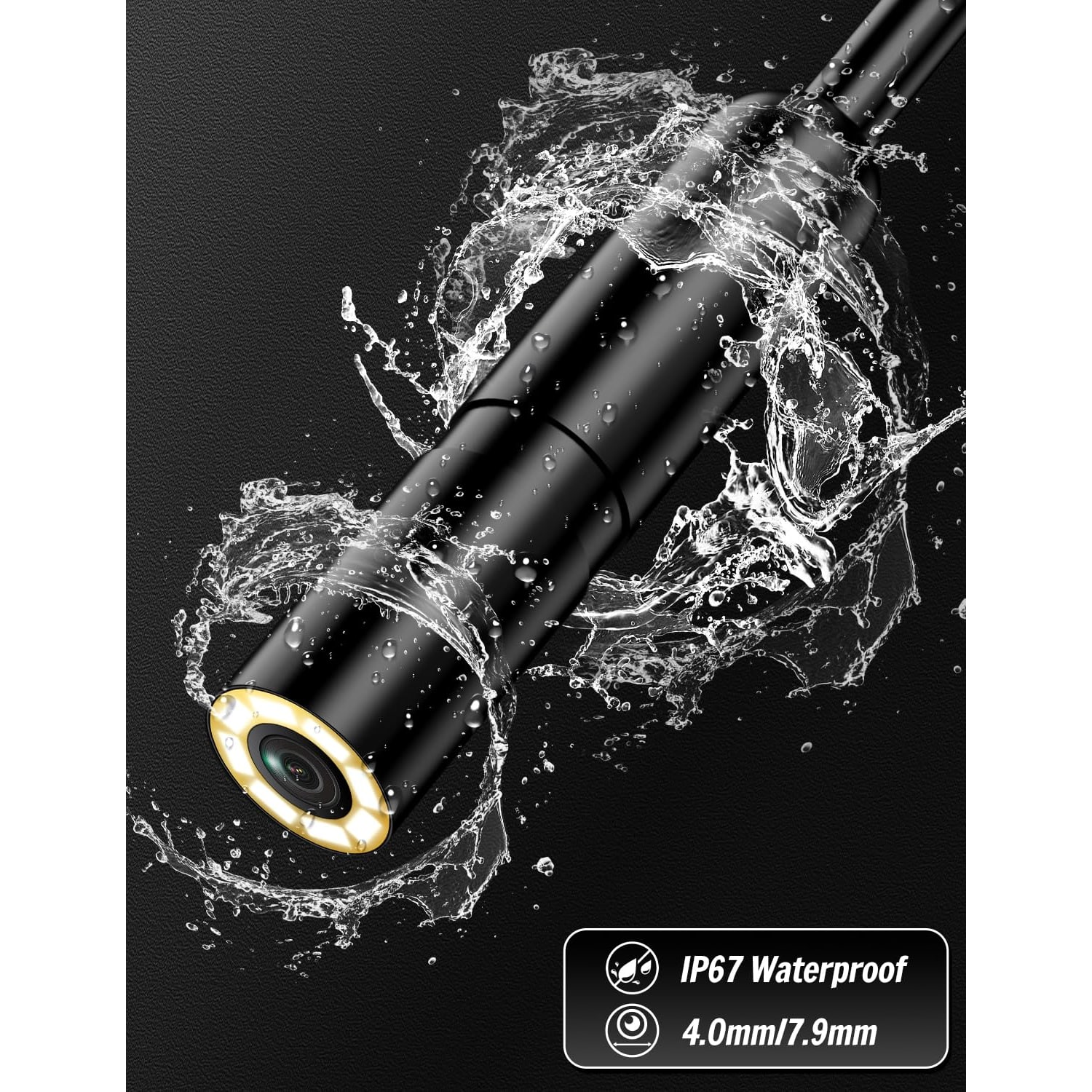 1920P Endoscope Inspection Camera with 16.4ft Semi-Rigid Probe: image 4