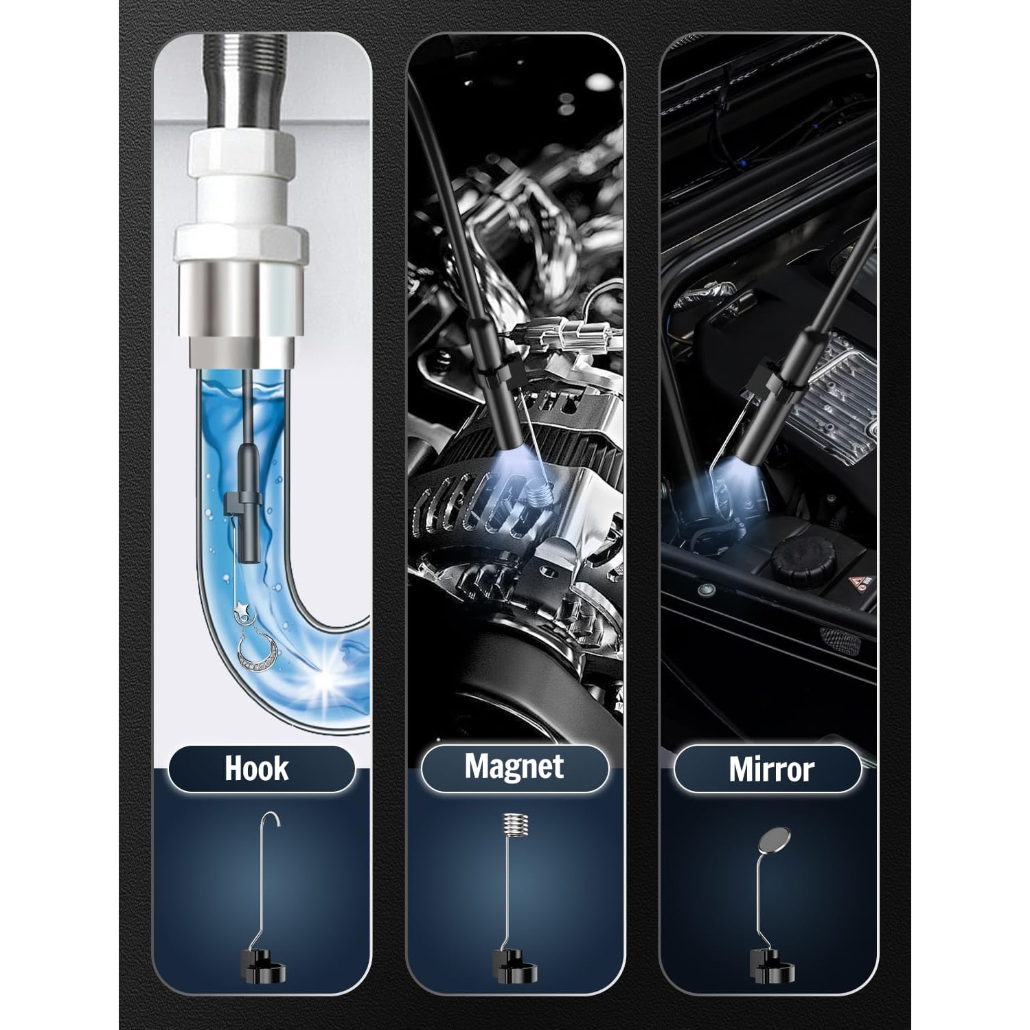 1920P Endoscope Inspection Camera with 16.4ft Semi-Rigid Probe: image 5