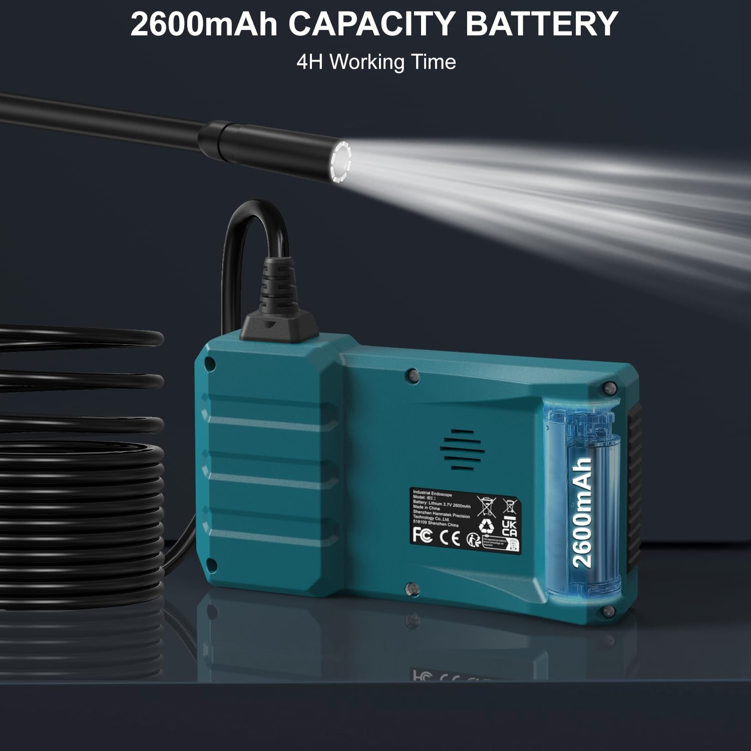 Industrial Endoscope with 4.3-Inch Screen and 8mm Camera