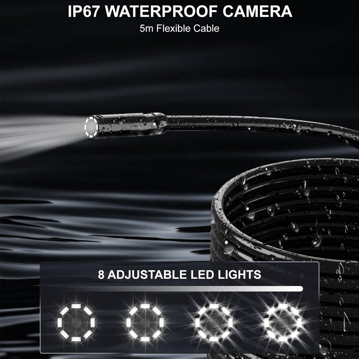 Industrial Endoscope with 4.3-Inch Screen and 8mm Camera