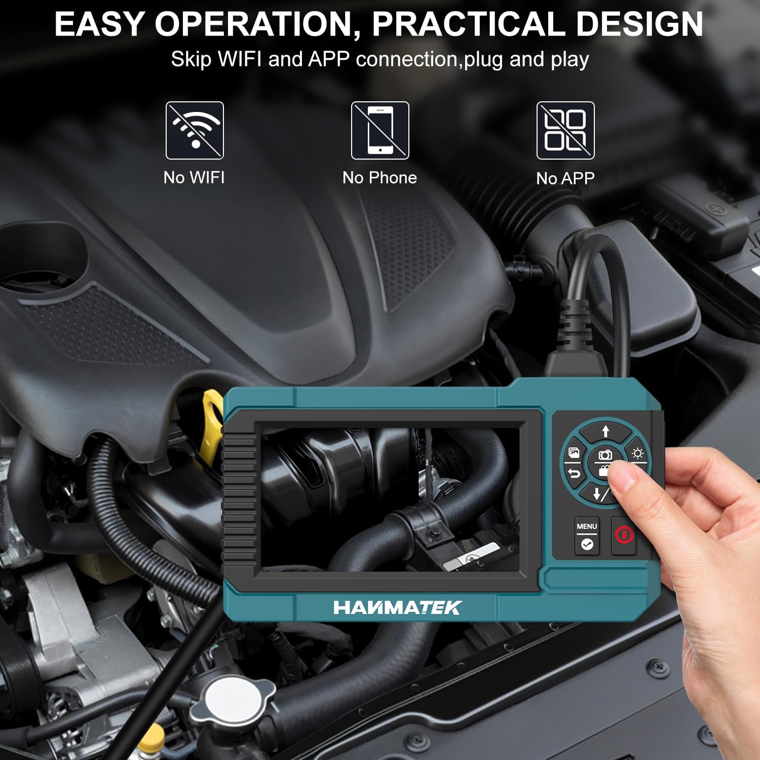 Industrial Endoscope with 4.3-Inch Screen and 8mm Camera
