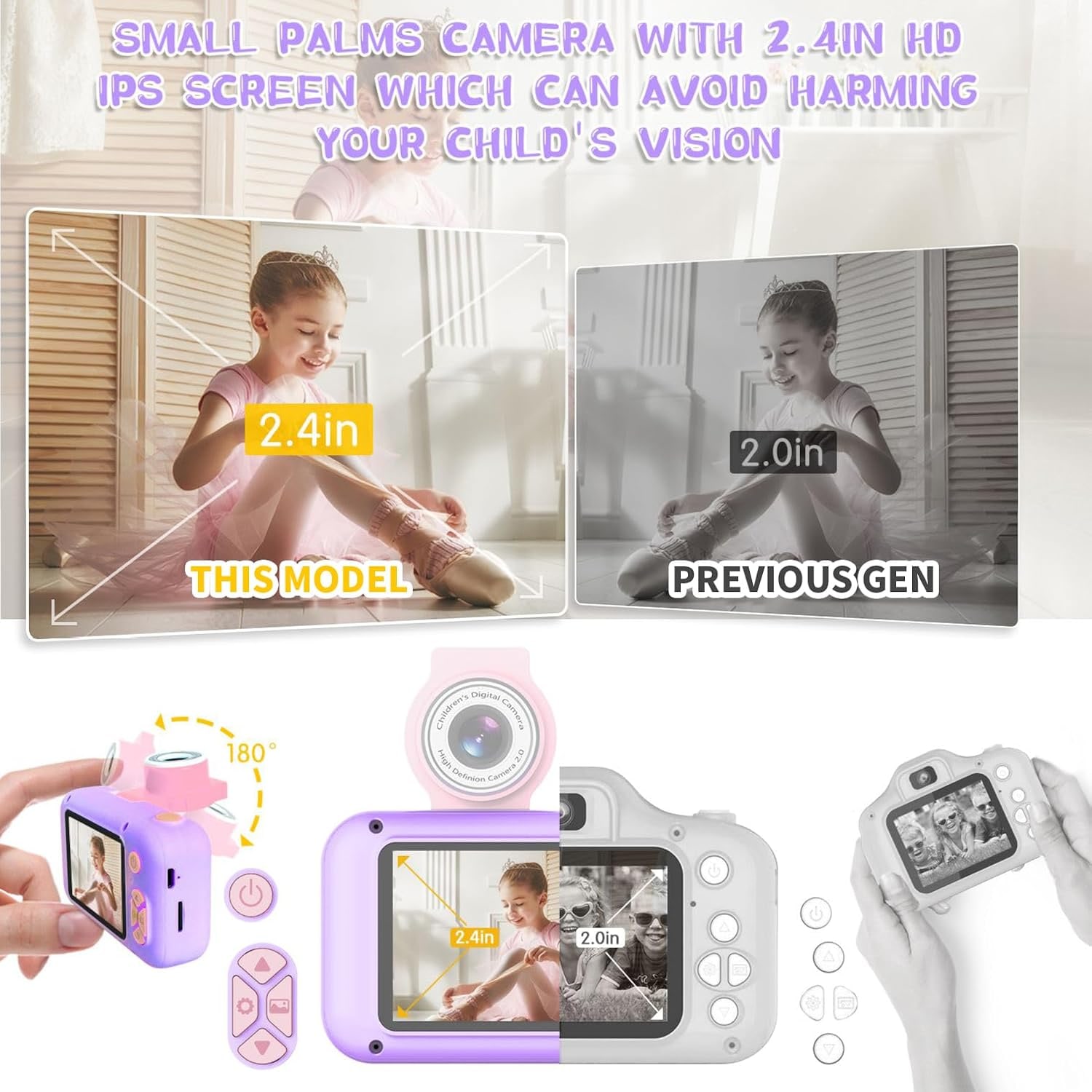 Kids Camera with 180° Flip Lens and 2.4" IPS Screen: image 3