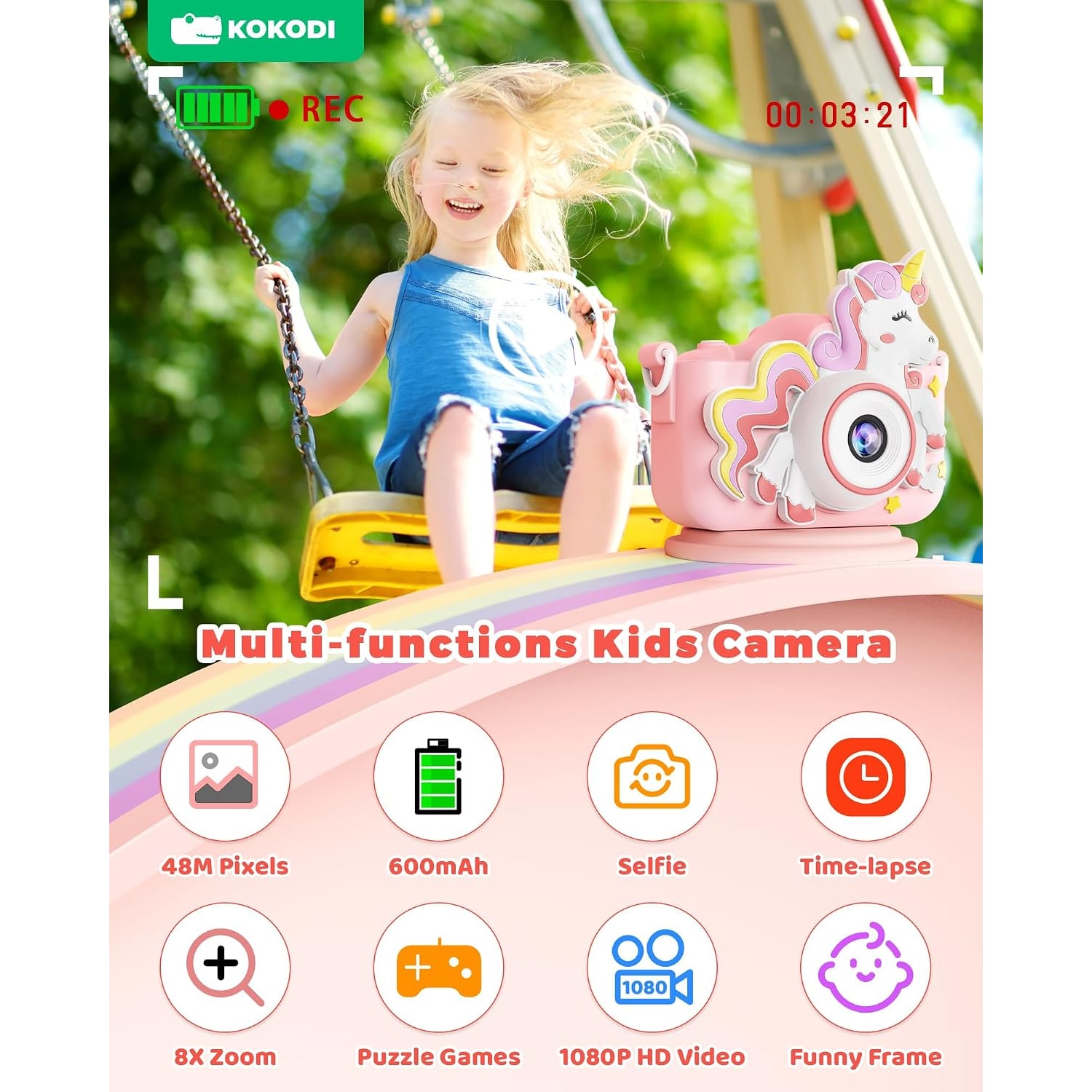 Kids Digital Camera with 32GB Card and Unicorn Case: image 4