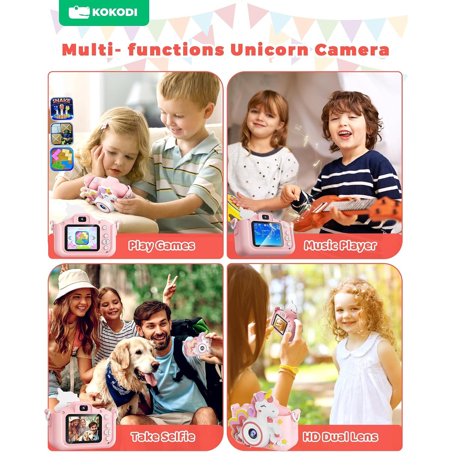 Kids Digital Camera with 32GB Card and Unicorn Case: image 6