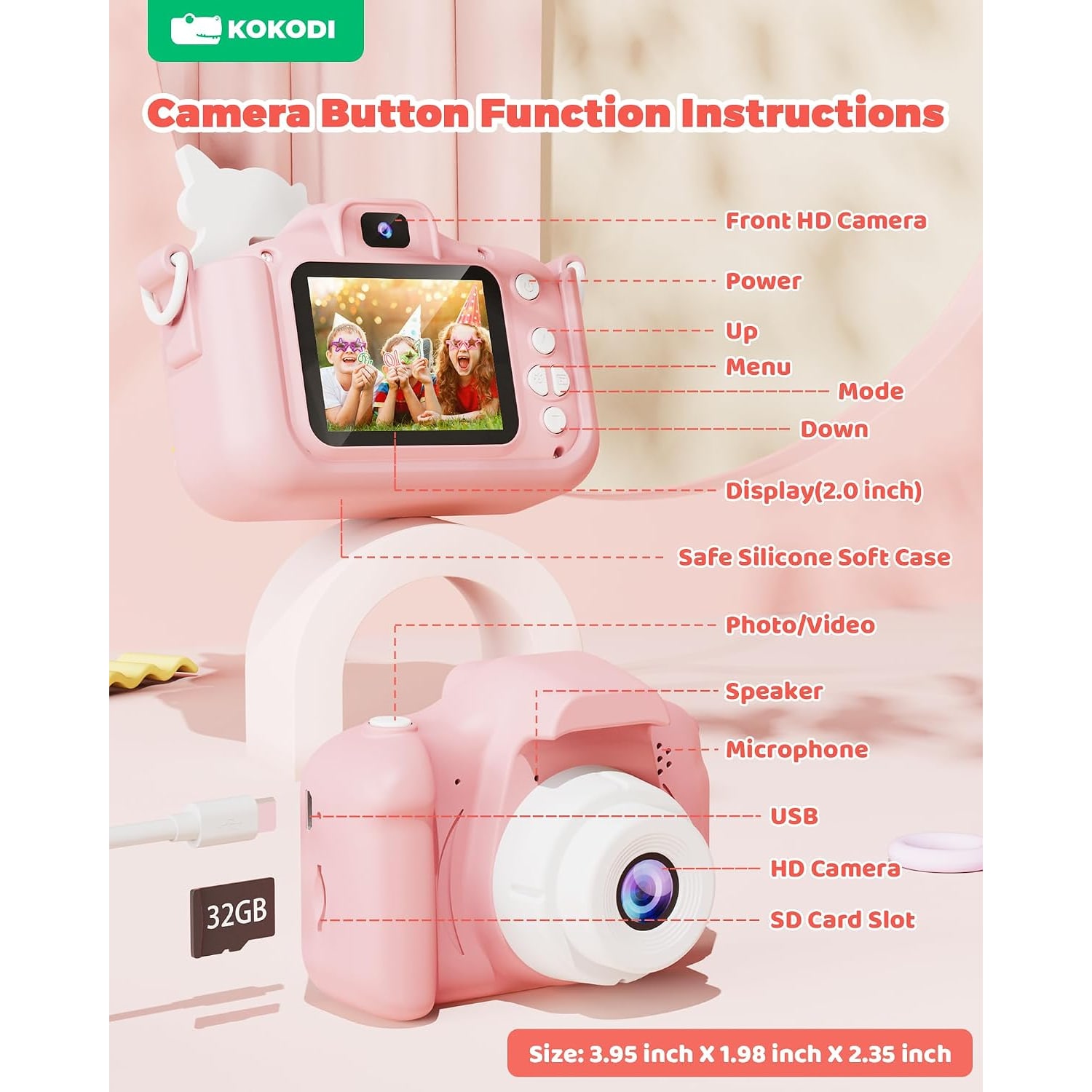 Kids Digital Camera with 32GB Card and Unicorn Case: image 8