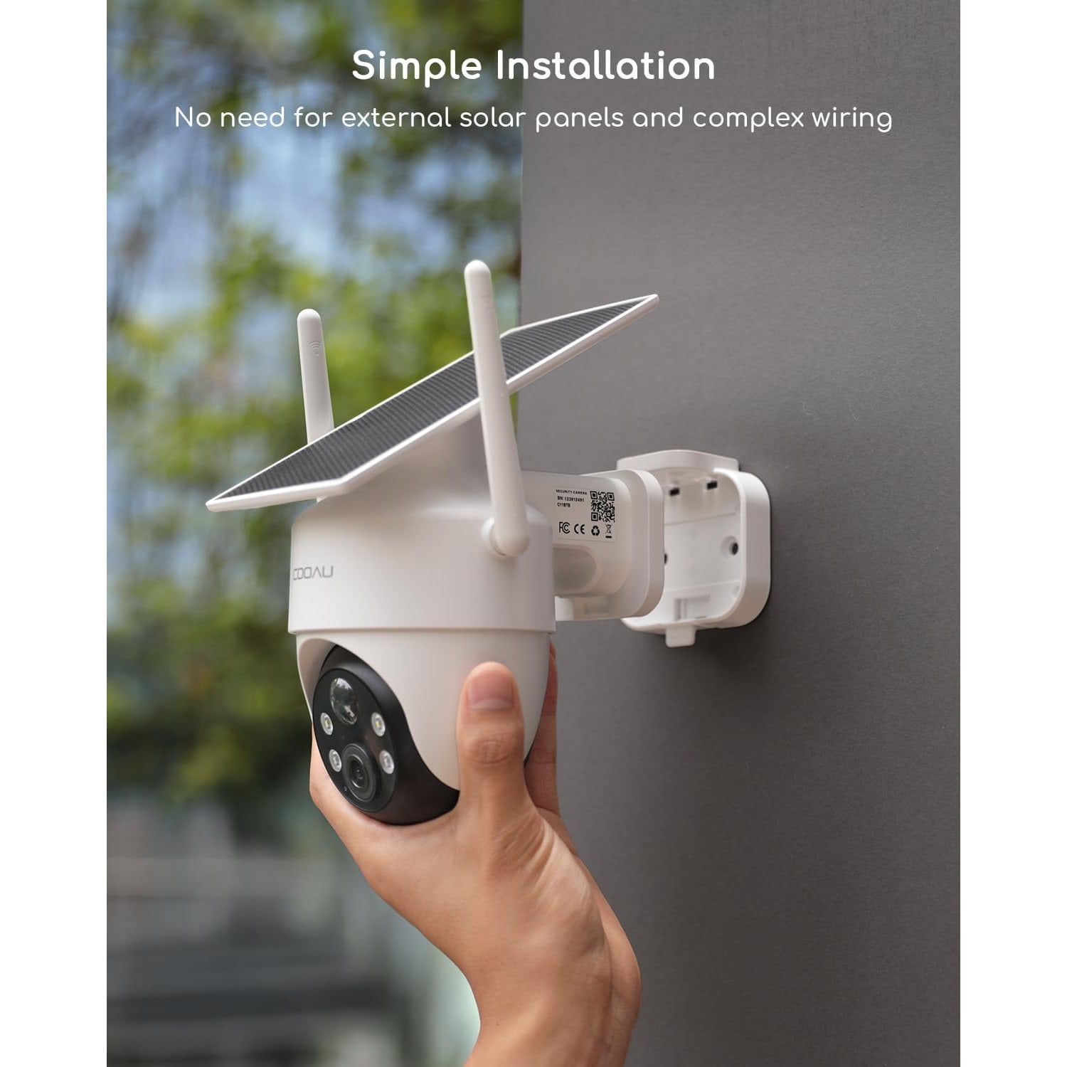 2K Solar Camera with 360 Degree Pan and Tilt View