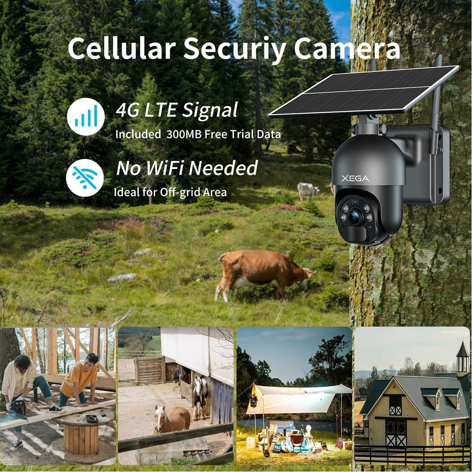 4G Solar Security Camera with Built-In SIM and Pan-Tilt Lens: image 2