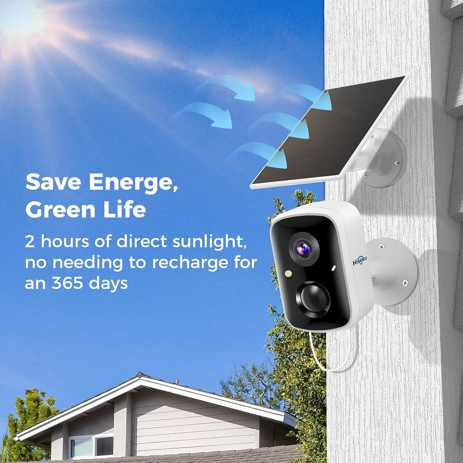 4MP Solar Security Camera (2-Pack) with Solar Panels and Color Night Vision
