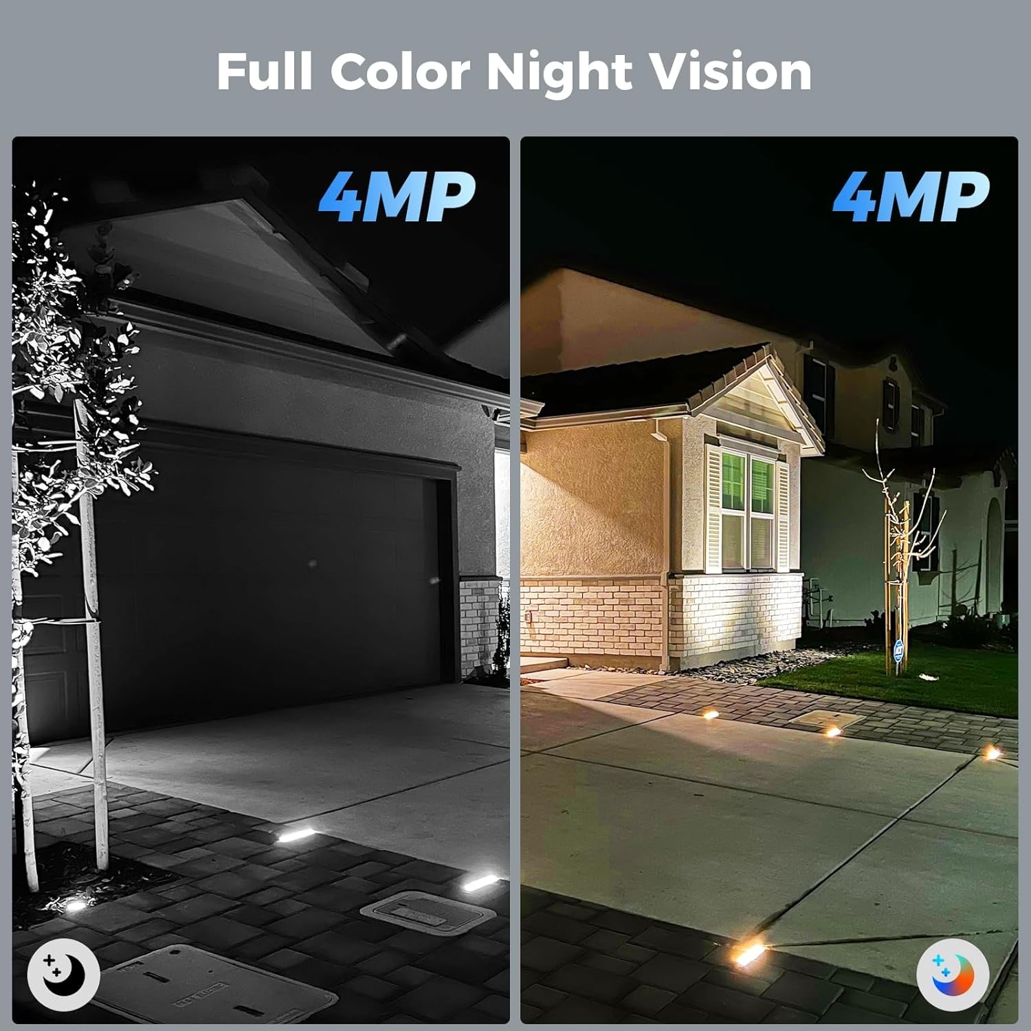 4MP Solar Security Camera (2-Pack) with Solar Panels and Color Night Vision