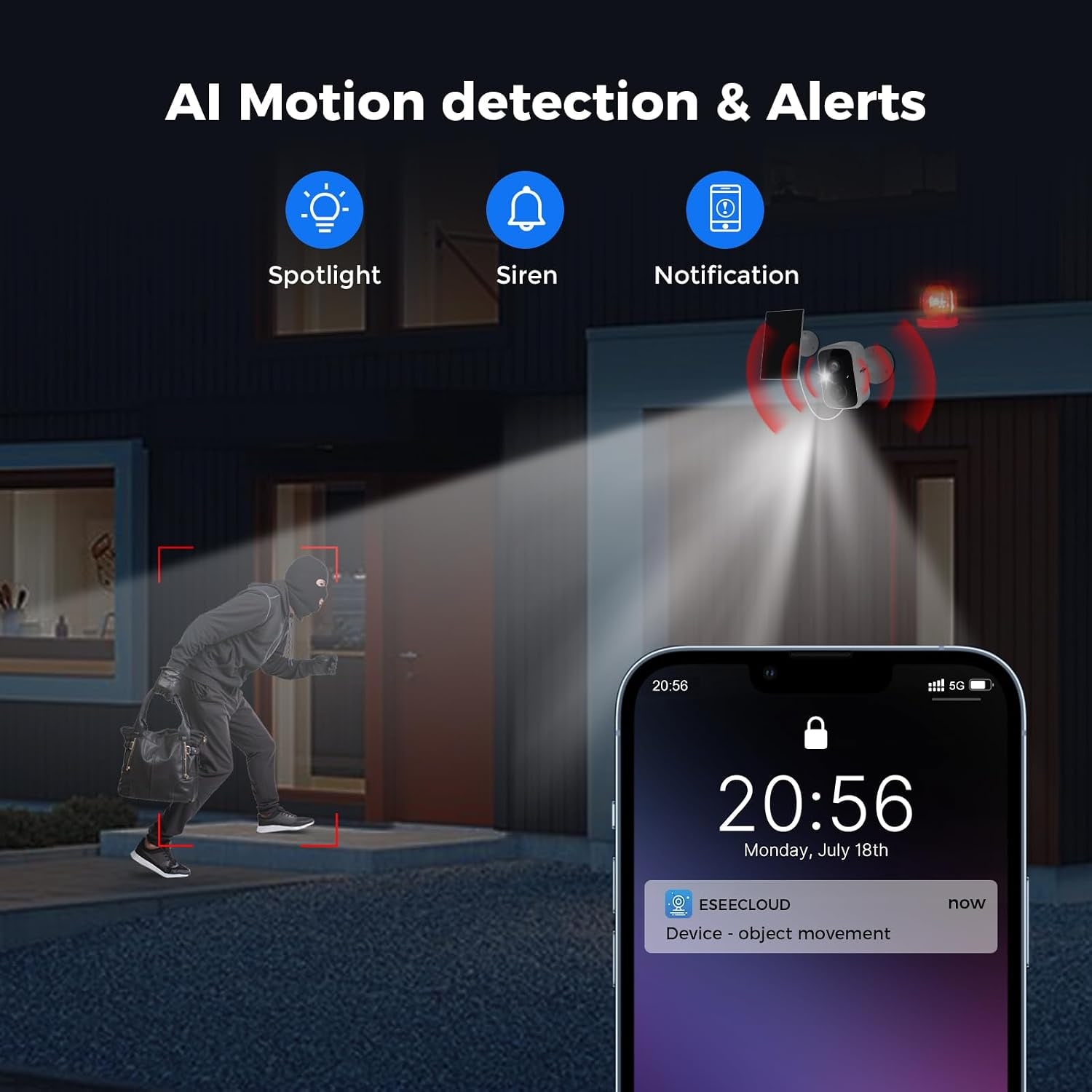4MP Solar Security Camera (2-Pack) with Solar Panels and Color Night Vision