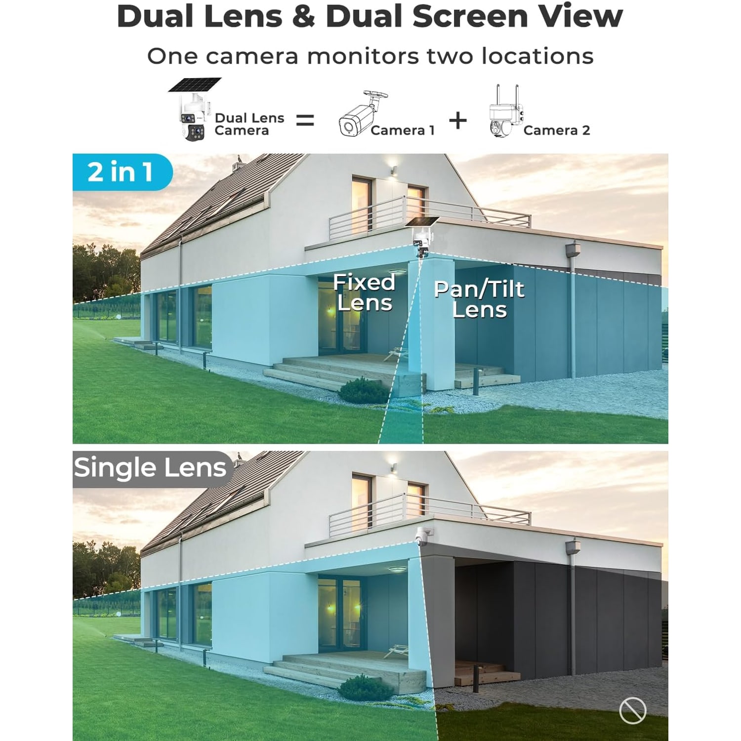 Solar Security Camera with 24/7 Recording and Dual Lens: image 2