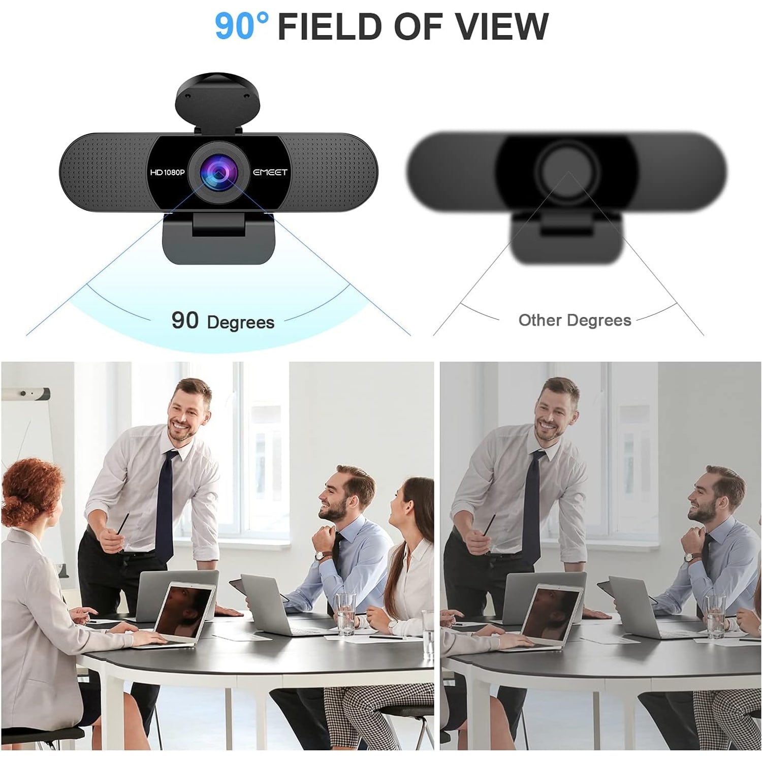 1080p Webcam with Dual Noise-Reducing Microphones