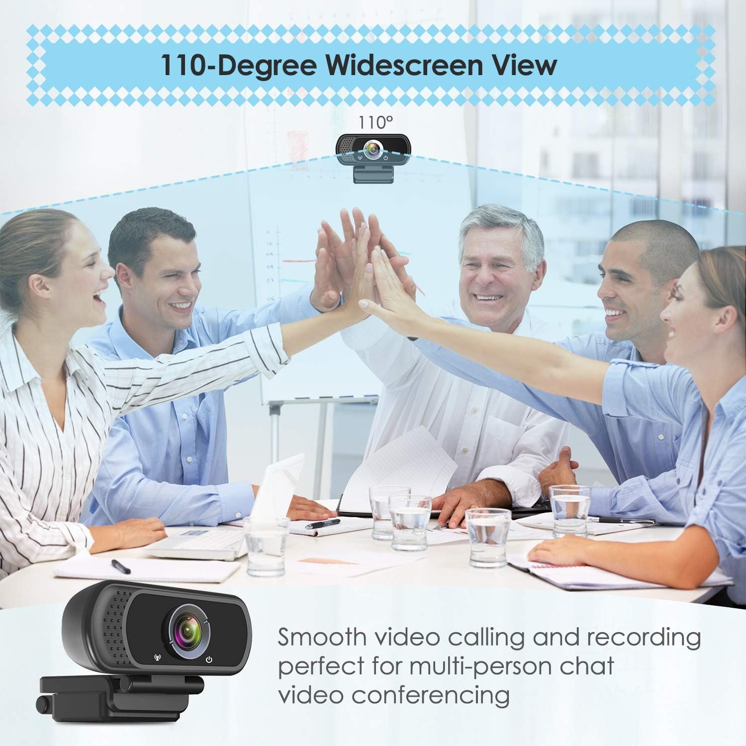 1080p Webcam with Tripod Stand and Privacy Cover