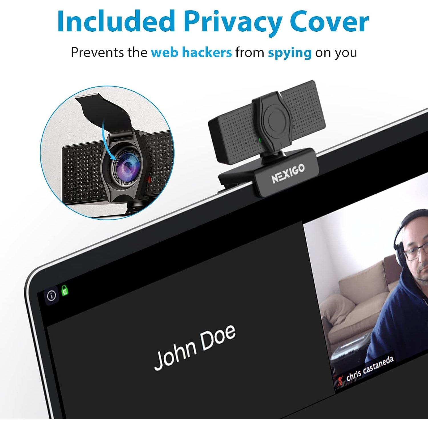 1080p Webcam with Zoom Control and Privacy Cover: image 3